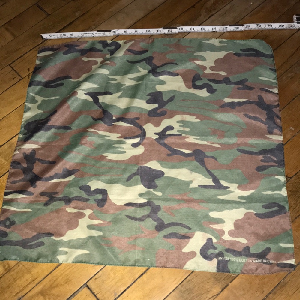 Camo‎ Square Scarf in Olive Green & Brown